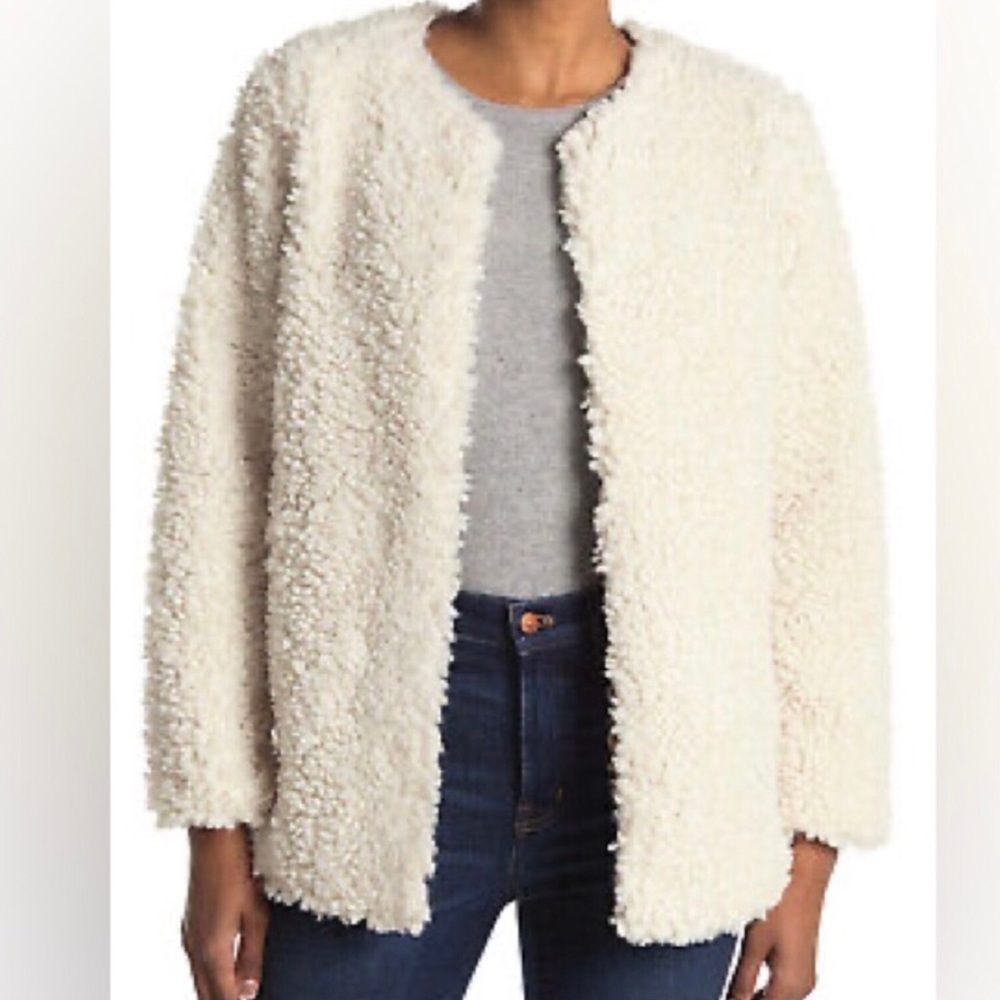 Band of Gypsies Faux Shearling Open Front Jacket Size S